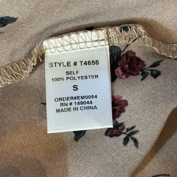 Vintage Y2K French Kiss S Floral Cami Blouse Champagne Dainty Romantic Coquette - Picture 11 of 12